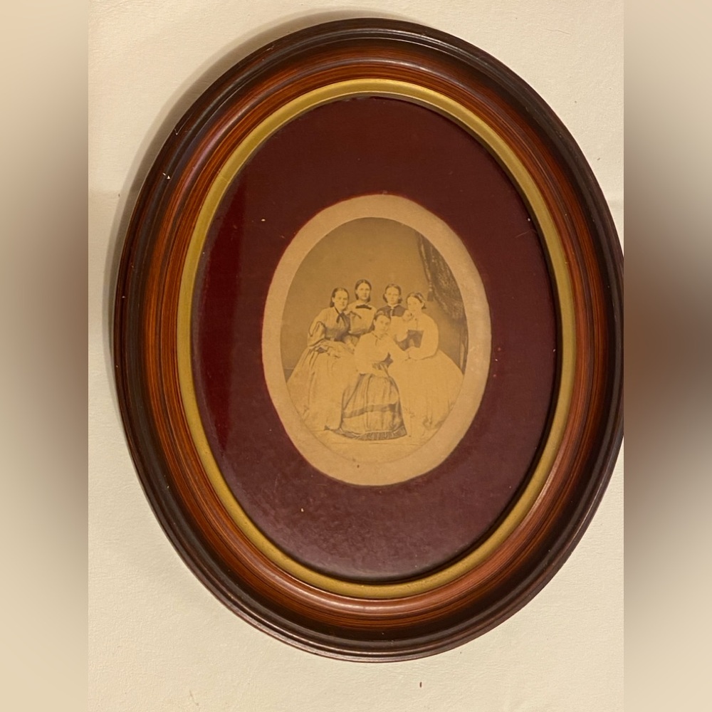 Tramp art photo frame and oval vintage frame - Picture 6 of 11